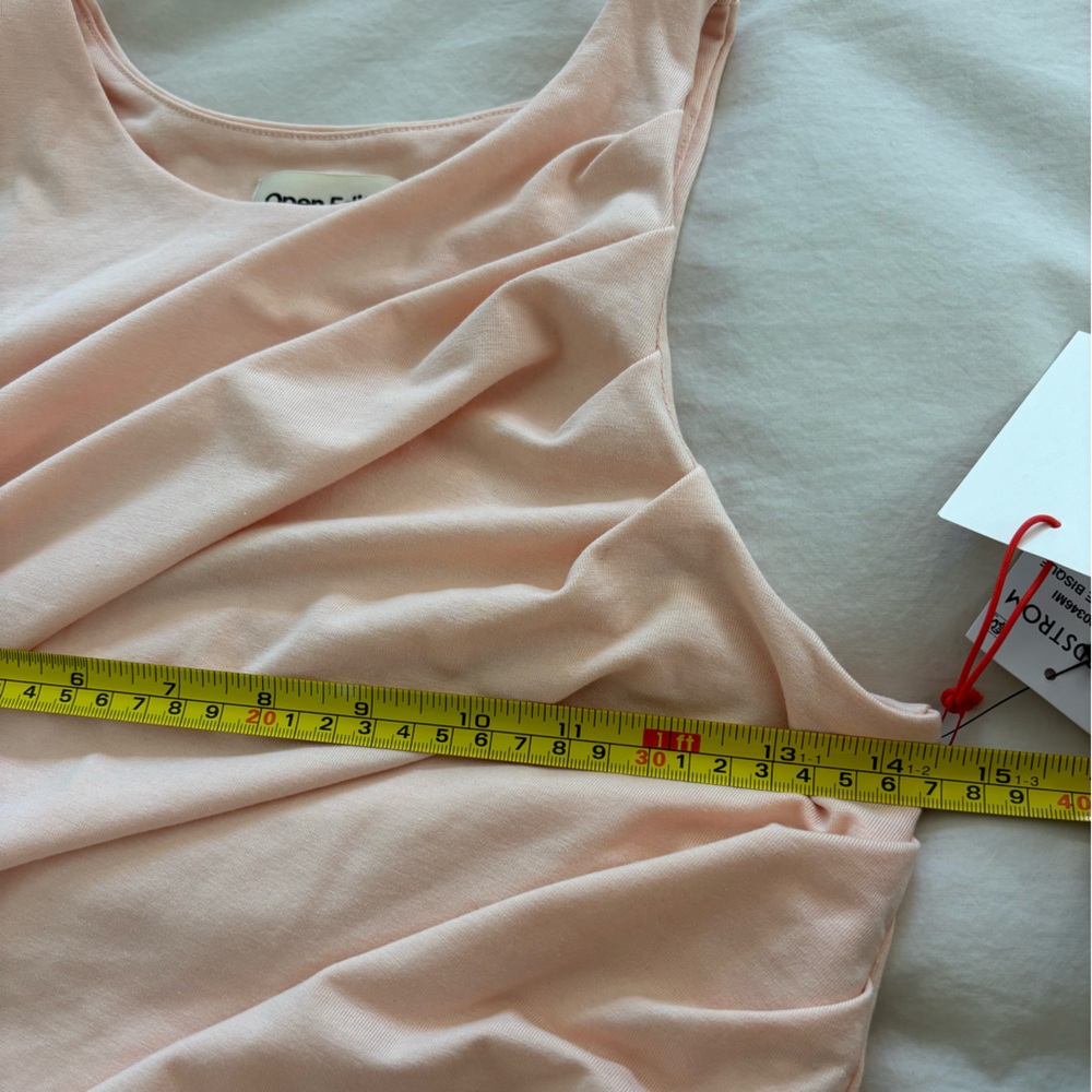 NORDSTROM OPEN EDIT Peach Ruched Tank - Picture 7 of 8